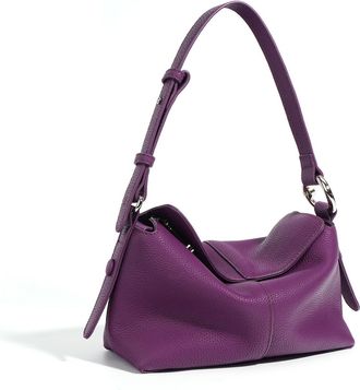 Generic Genuine Leather Womens Shoulder Bag Top Layer Cowhide Crossbody Handbag Medium (Purple)