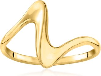 Ross-Simons 10kt Yellow Gold Curved Swirl Ring