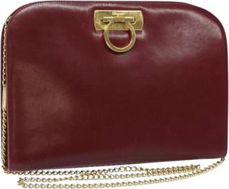 Ferragamo Pre-owned Clutches, female, Red, Size: ONE SIZE Pre-owned Leather Shoulder Bag