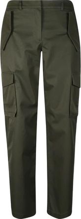 Burberry Freja Broeken - Dames - Slim Fit Broeken - Groen - S - Katoen - Broeken