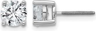 Diamond2Deal 14k Gold 1 1/2 ct Round Lab Grown Diamond Stud Earrings Screw Back VS Clarity, G-H Color
