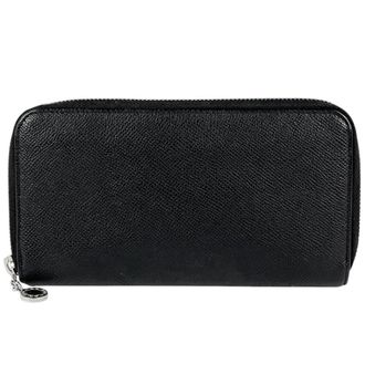 Bulgari Black Leather Long Wallet (Bi-Fold) (Pre-Owned)