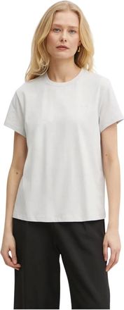 Patrizia Pepe Tops, Dames, Grijs, S, Katoen, Logo T-shirt