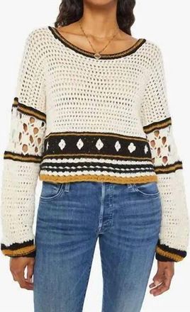 Mother Bell Sleeve Pull Over Sweater In Sand Dune