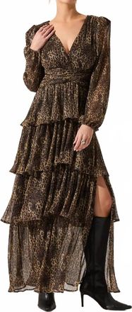 Astr Anora Floral Tiered Maxi Dress In Brown