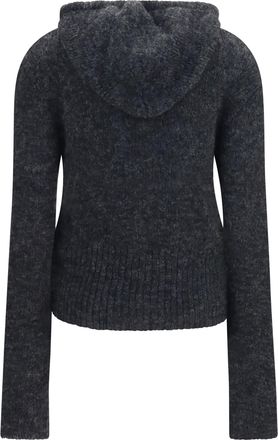 Our Legacy Womens Alpaca-Blend Zip-Up Hoodie Charcoal Melange Sweatshirts Sweater