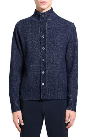 Theory Wilfred Wool & Cashmere Cardigan in Baltic/Pebble Heather at Nordstrom, Size Medium