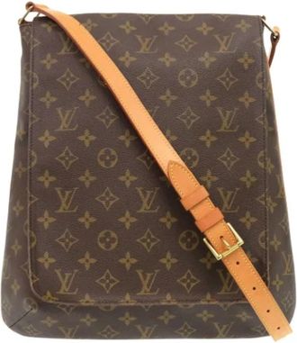 Louis Vuitton Tweedehands Canvas Louis Vuitton tassen - Dames - Vintage Schoudertas - Bruin - ONE Size - Vintage