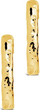 Sterling Forever Veronica Textured Hoop Earrings in Gold at Nordstrom Rack