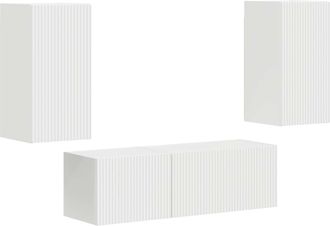 vidaXL Conjunto De Mueble Para Tv De Pared 4 Uds. Madera De Ingenier&iacute;a Vidaxl