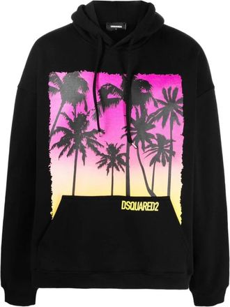Dsquared2 Herca Fit Hoodie - Heren - Hoodies - Zwart - L - Katoen - Hoodies & sweatvesten