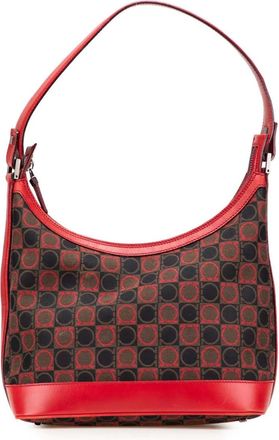 Ferragamo Borsa a spalla Gancini in tela 2010-2020 - Marrone