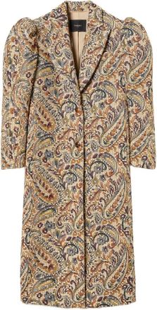 Twin-Set Jas met pofmouwen en paisley-print - Beige