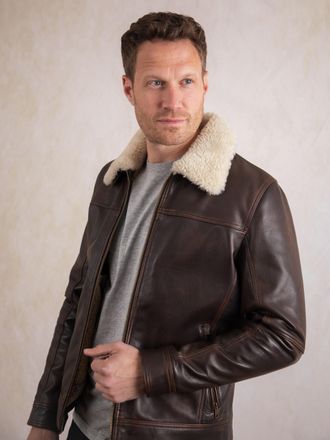 Lakeland Leather Mens Beckhall Jacket in Brown - Size 44 (Chest)
