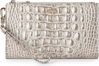 Brahmin Daisy Croc Embossed Leather Wristlet in Pristine Melbourne at Nordstrom