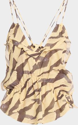 Iro Dariah Tiger-Print Ruffle Top