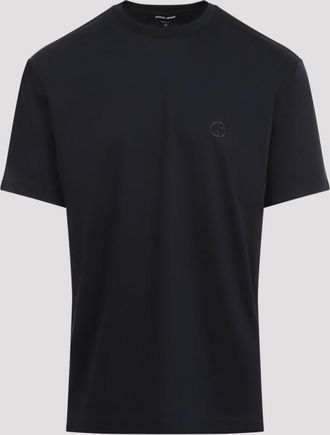 Giorgio Armani Black Logo Embroidery T-Shirt