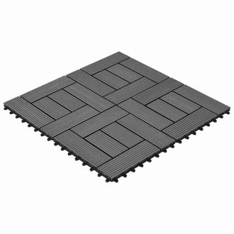 vidaXL Tile De Decking 22 Pcs Gris 30 X 30 Cm Wpc Vidaxl
