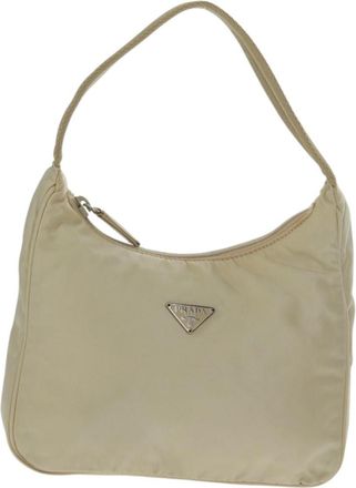 Prada Hobo Tessuto Beige Nylon Handbag (Pre-Owned)