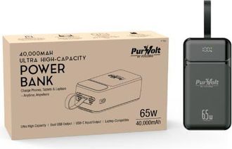 Pursonic 40,000mAh Ultra High-Capacity Power Bank in Black at Nordstrom