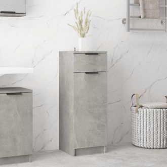 vidaXL Armario De Ba&ntilde;o Madera Contrachapada Gris Hormig&oacute;n 32x34x90 Cm Vidaxl