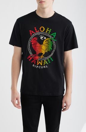 Rip Curl Aloha Hawaii Roster Cotton Graphic T-Shirt in Black at Nordstrom, Size Xx-Large