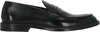 Doucal's Black Smooth Leather Mask Loafers