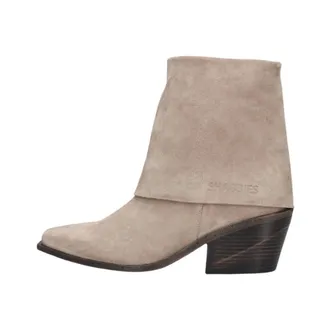 Shabbies Amsterdam Schoenen, Dames, Beige, 42 EU, Leer, Jaira Enkellaarsjes