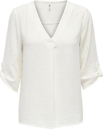 Jacqueline de Yong Jacqueline de Yong Female Top Plain Top with 3/4 Sleeves, Cloud Dancer, 10