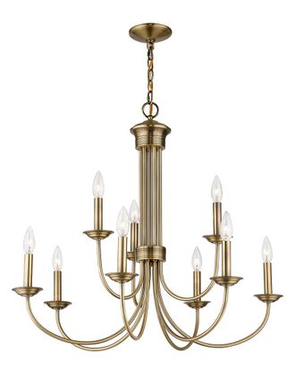 Livex Lighting Livex Estate 9 Light Ab Chandelier