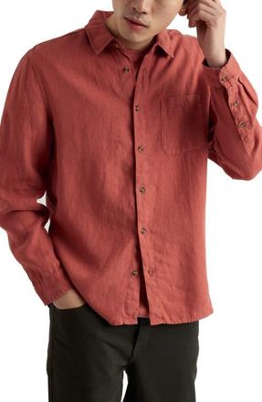 Seasalt Cornwall Curator Slub Linen Button-Up Shirt in Dusty Copper at Nordstrom, Size Xx-Large