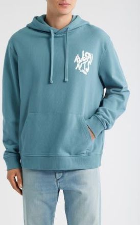 AllSaints Orlando Logo Graphic Hoodie in Eris Blue at Nordstrom Rack, Size X-Large
