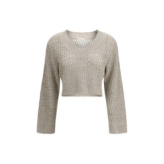 Brunello Cucinelli Beige Linen Womens Sweatshirt