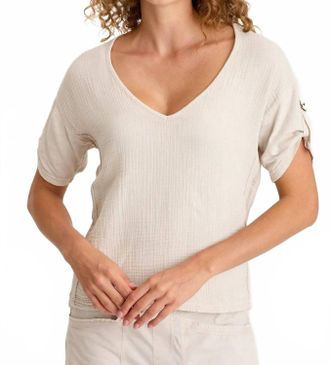Xcvi Milani Short Sleeve Top In Sonic Silver