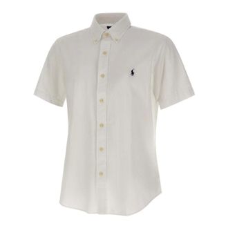 Polo Ralph Lauren Short Sleeve Shirts, male, White, Size: XL Seersucker Short Sleeve Shirt