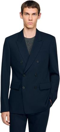 Sandro Double-breasted suit jacket in Navy Blue at Nordstrom, Size 52 Eu