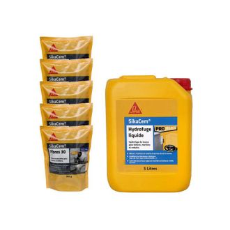 Sika Sika - Masonry Pack - 5x Cem Fibre 30 300g Cem Liquid Water Repellent 5l