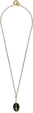 Isabel Marant Round Stone Pendant Brass Necklace