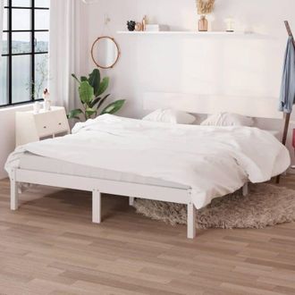 vidaXL Bed Frame without Mattress White Solid Wood 160x200 cm Vidaxl