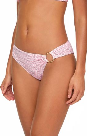 Heidi Klein Womens Cap Ferrat Ring Hipster Bottom In Pink/white Print