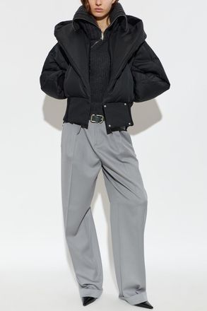 The Attico Trousers With Belt, Womens, Grey