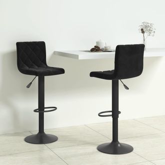vidaXL Taburetes De Cocina 2 Unidades Terciopelo Negro Vidaxl