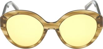 Abercrombie & Fitch 54mm Round Sunglasses in Brown Horn /Brown at Nordstrom