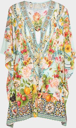 Camilla Magic Of The Mercado Ring-Front Short Caftan