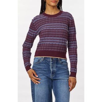 Scotch & Soda Stripe Crewneck Sweater in Fig at Nordstrom Rack, Size X-Large