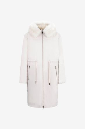 Moncler Warmer Parka mit pelzbesetzter Kapuze Durbec