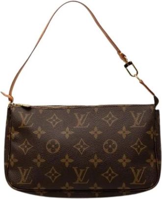 Louis Vuitton Pre-owned Pochette Accessoires - Dames - Vintage Schoudertas - Bruin - ONE Size - Leer - Vintage