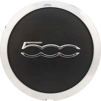 OEM Bardusch - Enjoliveur De Roue Central 133mm Pour Fiat 500 Capuchon Argent Et Noir R&eacute;sistant &Agrave; Haute Temp&eacute;rature Installation Facile