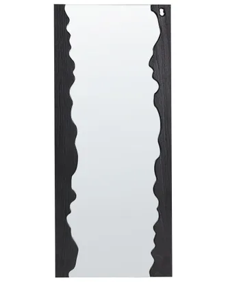 Beliani Beliani - Specchio Da Parete Moderno Decorativo Appeso 175 X 75 Cm Cornice In Legno Forma Irregolare Nero Saullcet