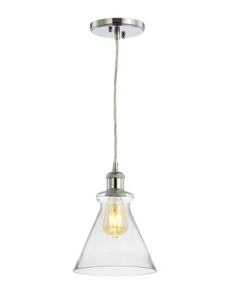 Jonathan Y Designs Goldwater 7.5in Adjustable Drop Metal Glass LED Pendant